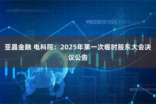 亚晶金融 电科院：2025年第一次临时股东大会决议公告
